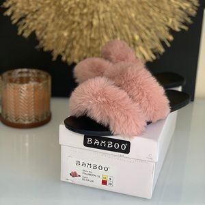 Bamboo Faux Fur Slippers